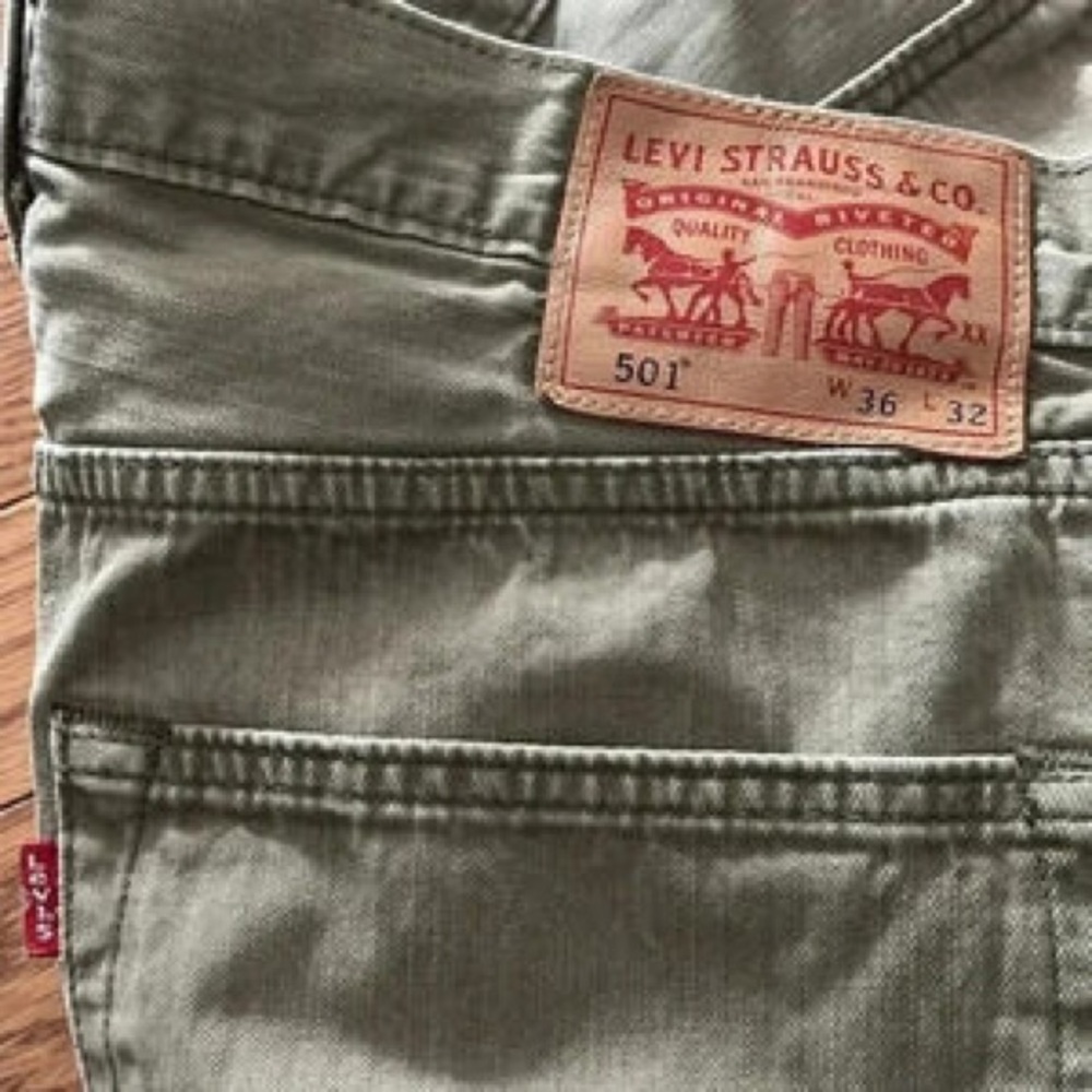 Men's Casual Straight-Leg Pants in Light Olive - Picture 5 of 5
